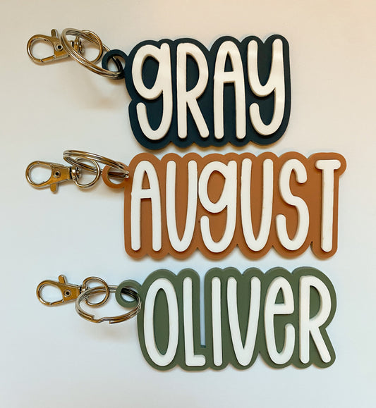 Personalized Name Keychains or Backpack Tags