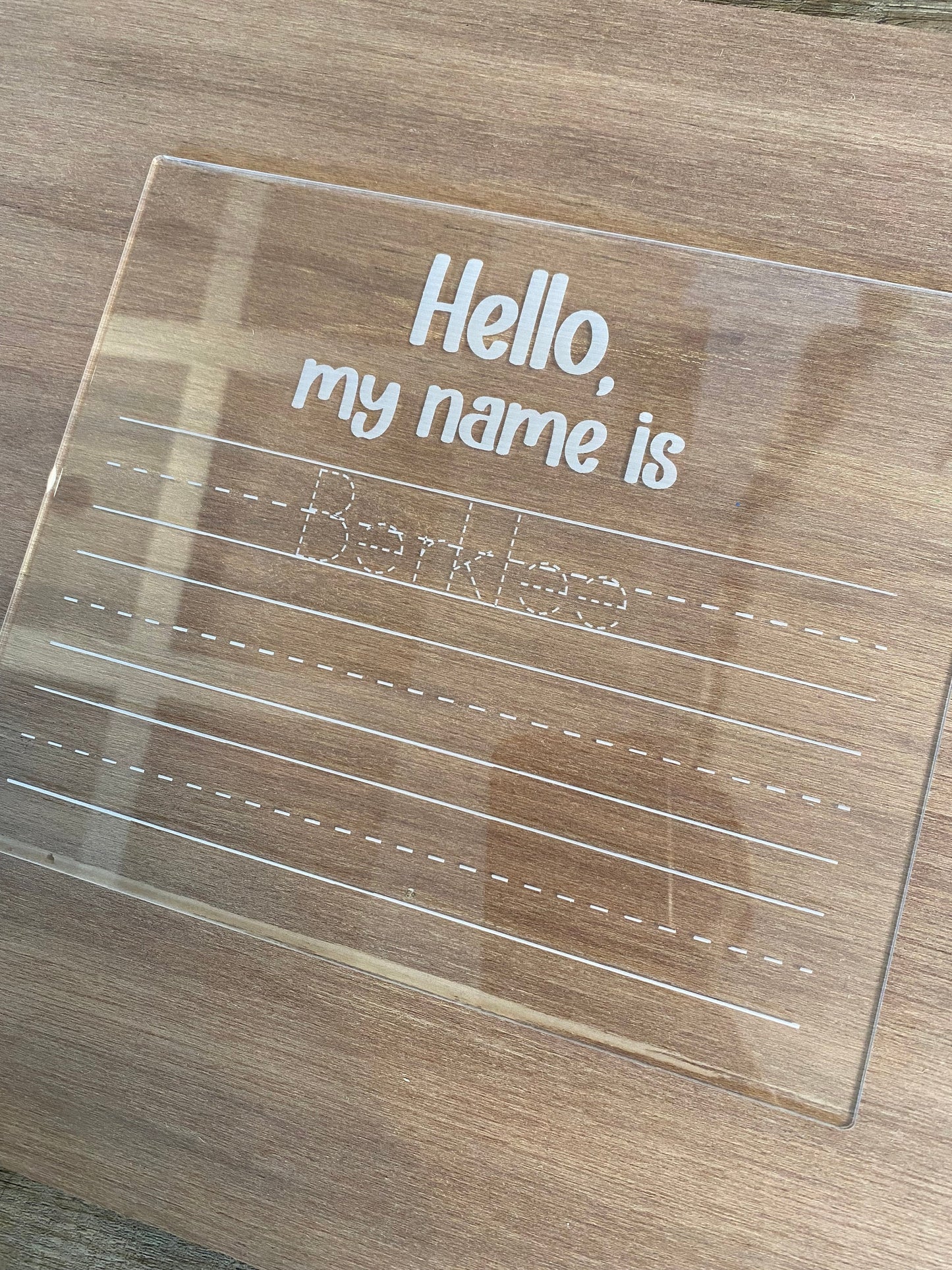 Hello My Name Is Acrylic Tracing Board
